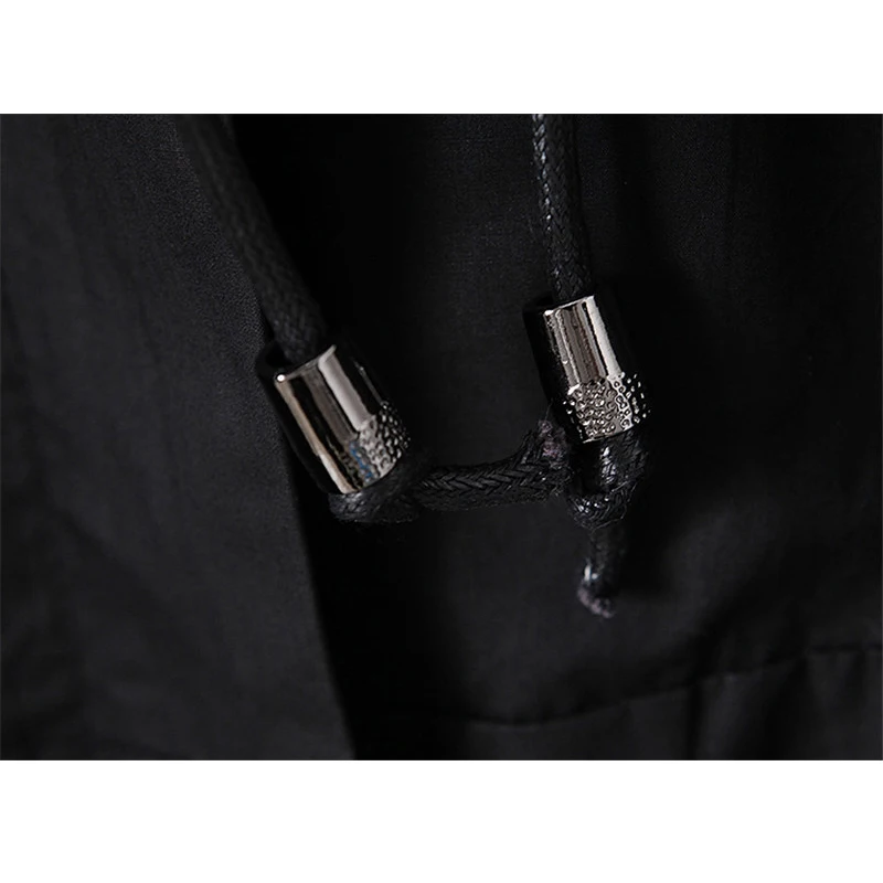 2019 Spring Autumn New Long Trench Coat Women Casual Hooded Windbreaker Female black Overcoat Outerwear Large size 3XL 4XL R793