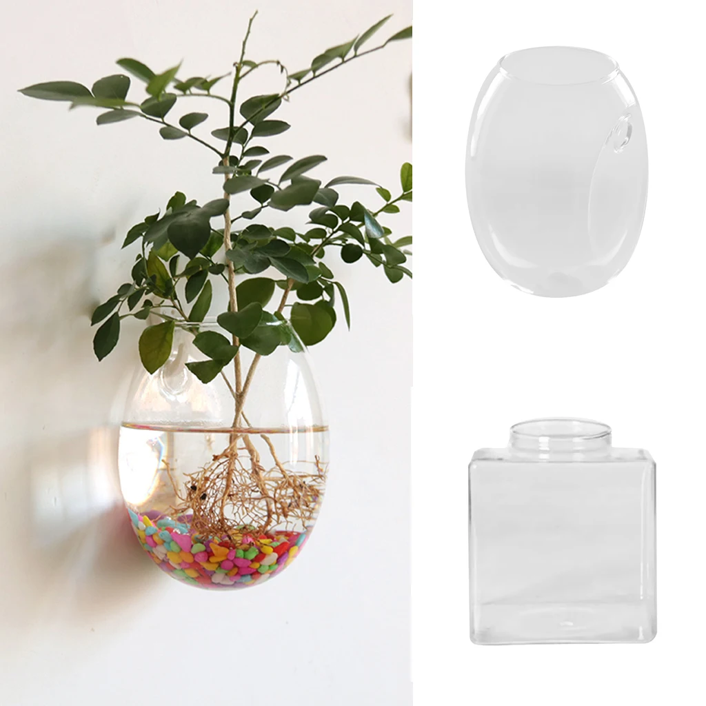 New Hot Egg Shaped Glass Hanging Vase Bottle Flower DIY Terrarium