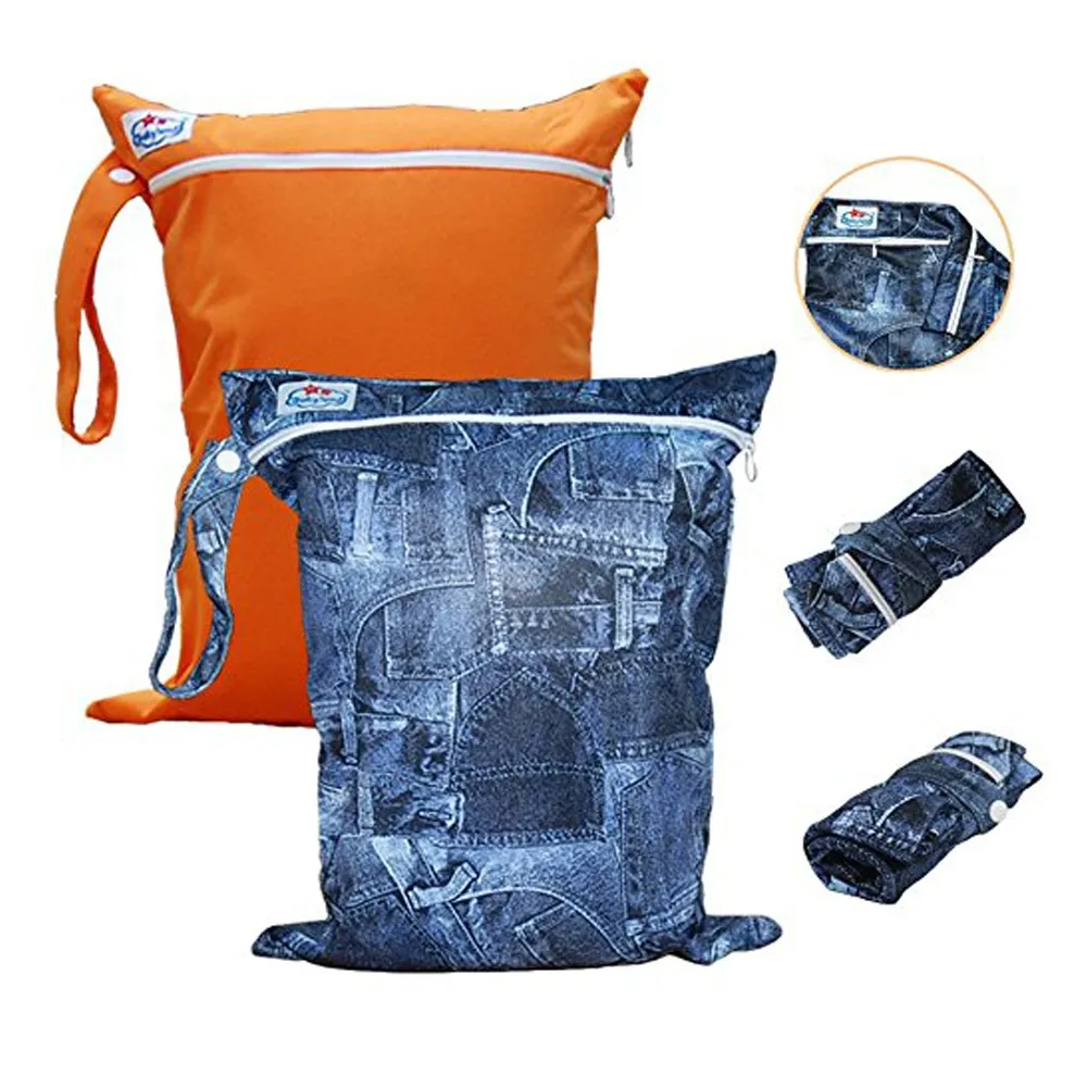 Zipper and Handle Styled Leak Proof PUL Momy Bag Baby Wet Bag Online Sales for cloth diapers