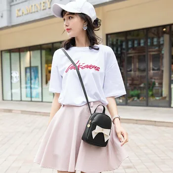 

2019 Womens Girls Mini Faux Females PU Leather Backpacks Rucksack School Bag Travel New zaino in pelle Bow Tie Color Backpack