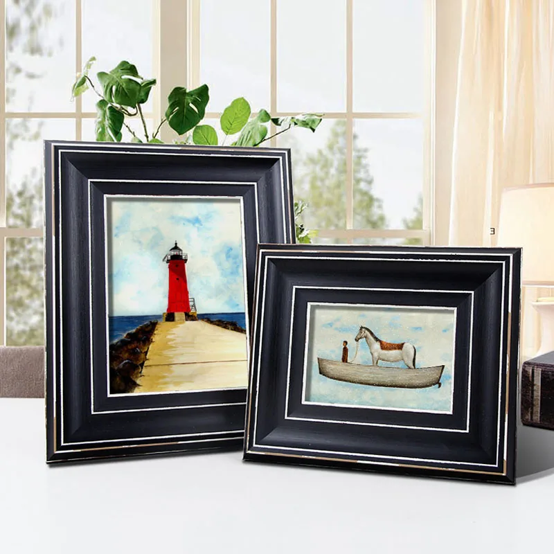 Nordic Style Black Picture Frames Desk Decoration Photo Frame telaio Wedding Birthday Christmas
