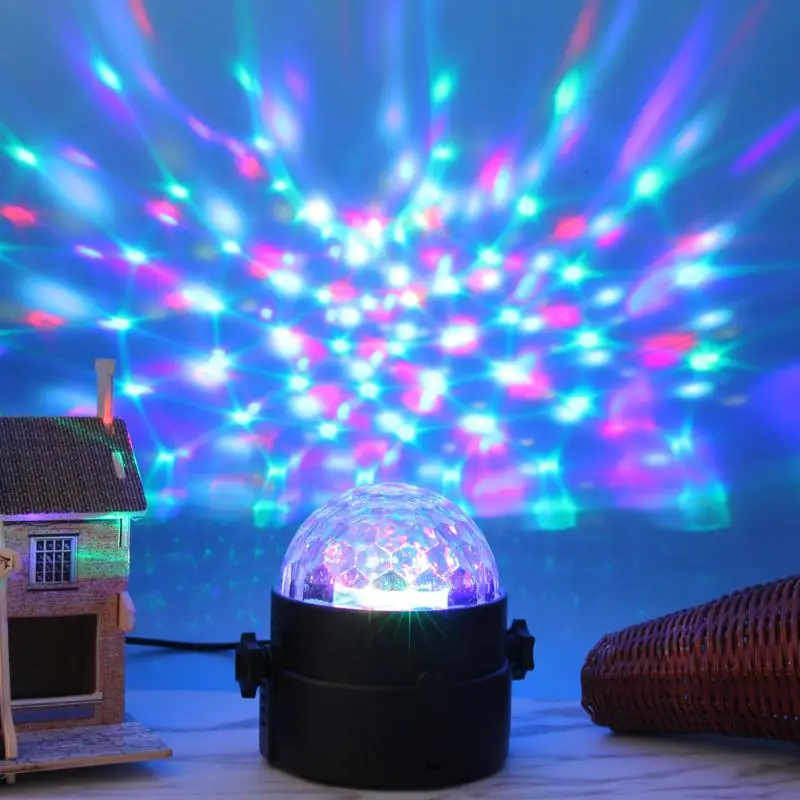 

6 Colors DJ Lights USB Powered LED Flash Rhythm Laser Magic Ball Effect Stage Party Disco Car Atmosphere Light Decorative Lamp