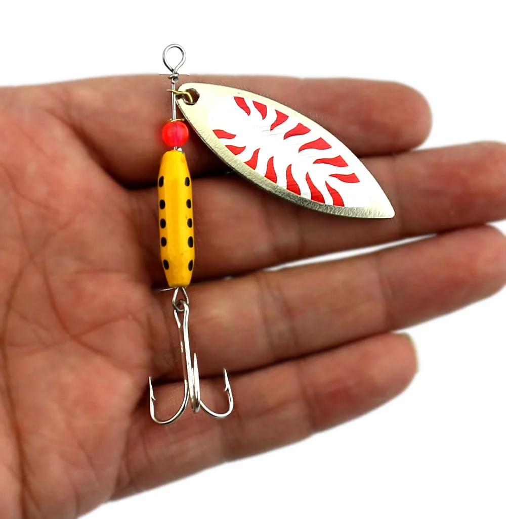 Isca de Pesca Isca de Penas Equipamento de Pesca Grande Venda Colher Metal Girador Isca Jigging Ganchos Spinnerbait 7cm 9.9g 10 Pçs 9 Cheap Iscas artificiais