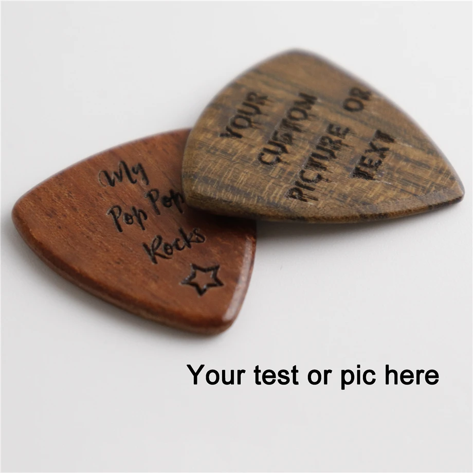 Wood Guitar Pick Acoustic Electric Bass Plectrum Mediator Musical Instrument Guitar Parts & Accessories Customized