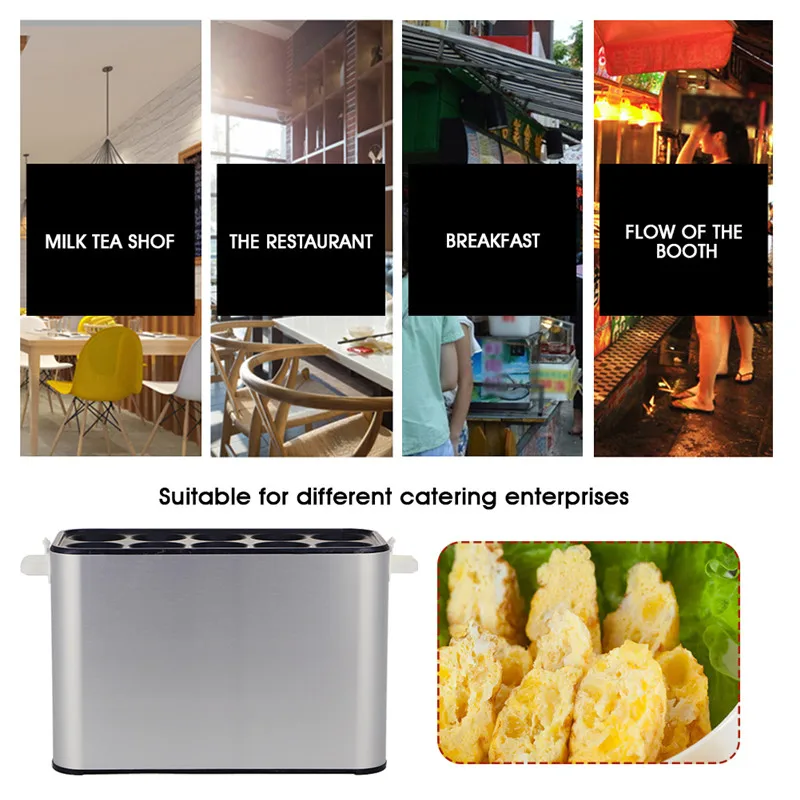 Commercial 10 Tubes Egg Hamburger Hot Dog Roll Maker Electric Automatic Egg Sausage Master Rolls Frying Maker Machine Breakfast Tool (2)