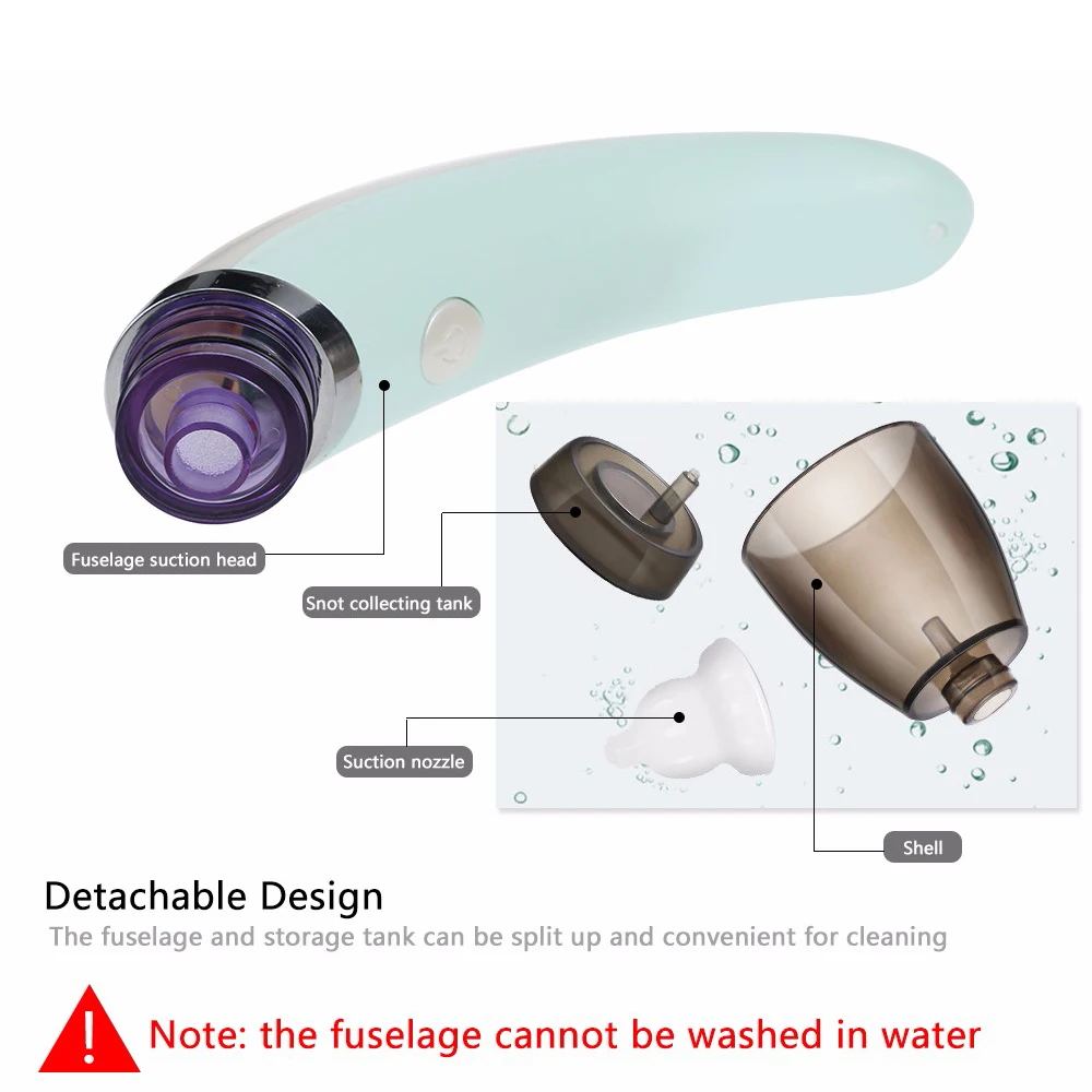 Детский носовой аспиратор для носа, Электрический Очиститель для носа, оборудование для нюхания, 5 уровневых кончиков носа, ротовая присоска вакуумная для детей, новорожденных