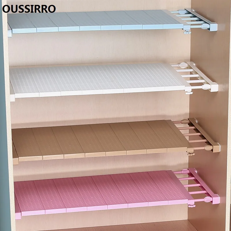 

OUSSIRR Wardrobe Storage Split Partition Cabinet nail-free Shelf Cabinetry Bathroom Shelves Dormitory Retractable Finishing Rack