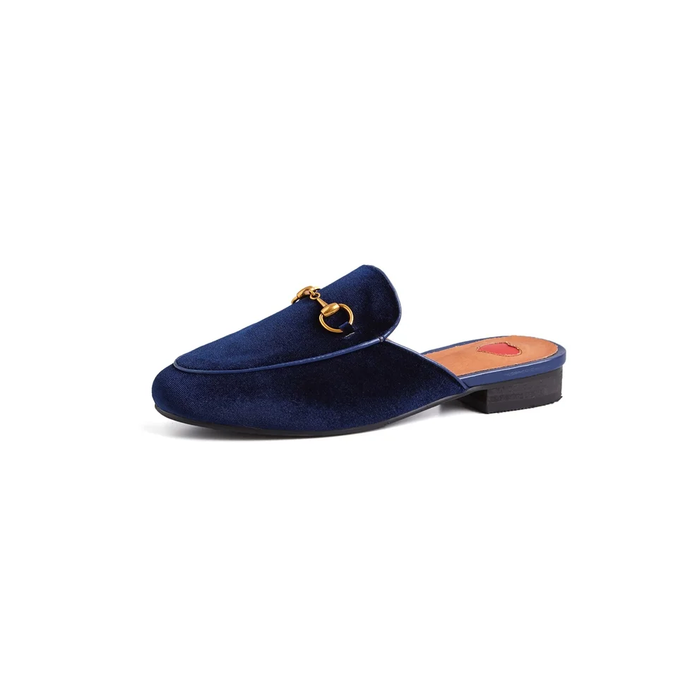 

2019 summer fashion female Muller shoes leather comfortable inside 2CM heel slippers women's shoes