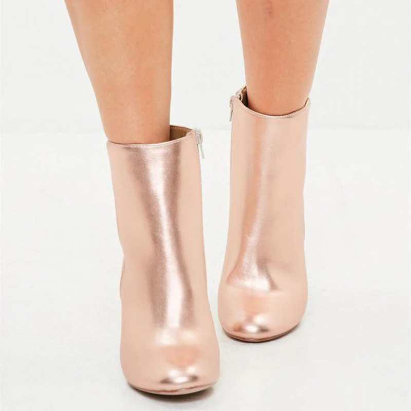 rose_gold_sparkly_ankle_booties_round_toe_block_heels_boots_2_