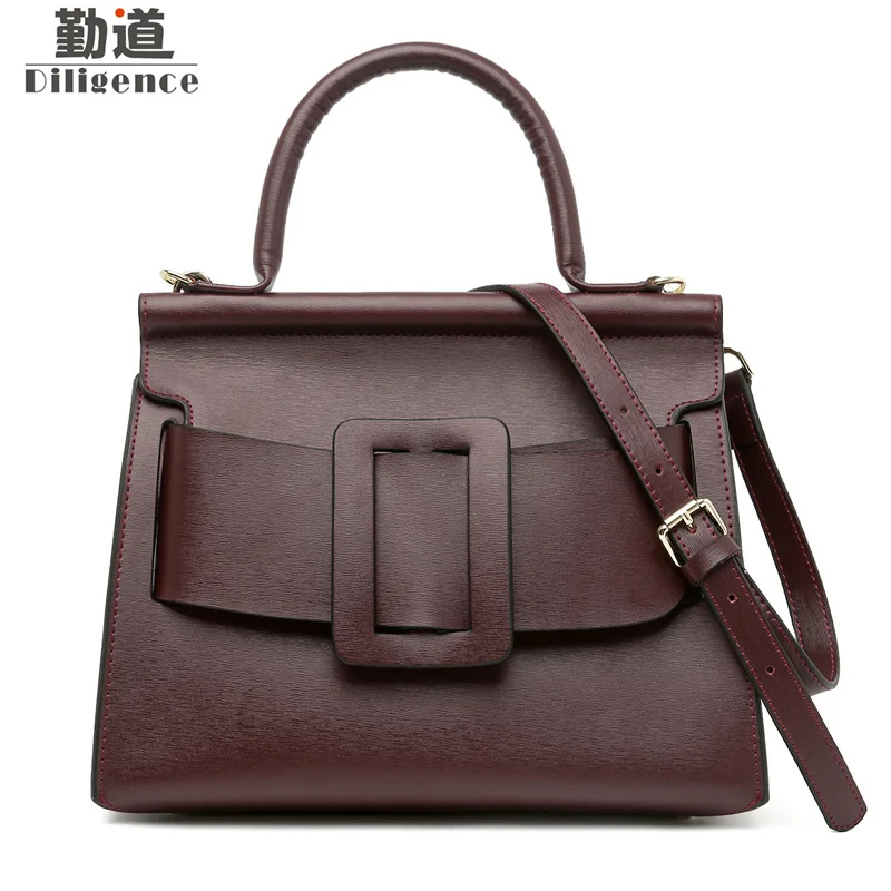 

Genuine Cowhide Leather Handbags Fashion Famous Luxury Brands Designer Style Shoulder Bags Large Capacity Bag
