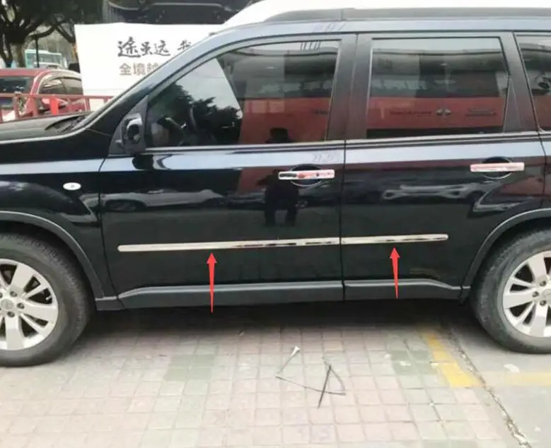 

Stainless Steel Side Door Body Molding Strip Trim Cover Fit For Nissan X-Trail T31 2007-2013 Car styling