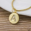 Hot Sale Wholesale Women Girls Gold Initial 26 Letters Necklace Long Charm Personal Necklace Pendants Copper CZ Jewelry ► Photo 3/6