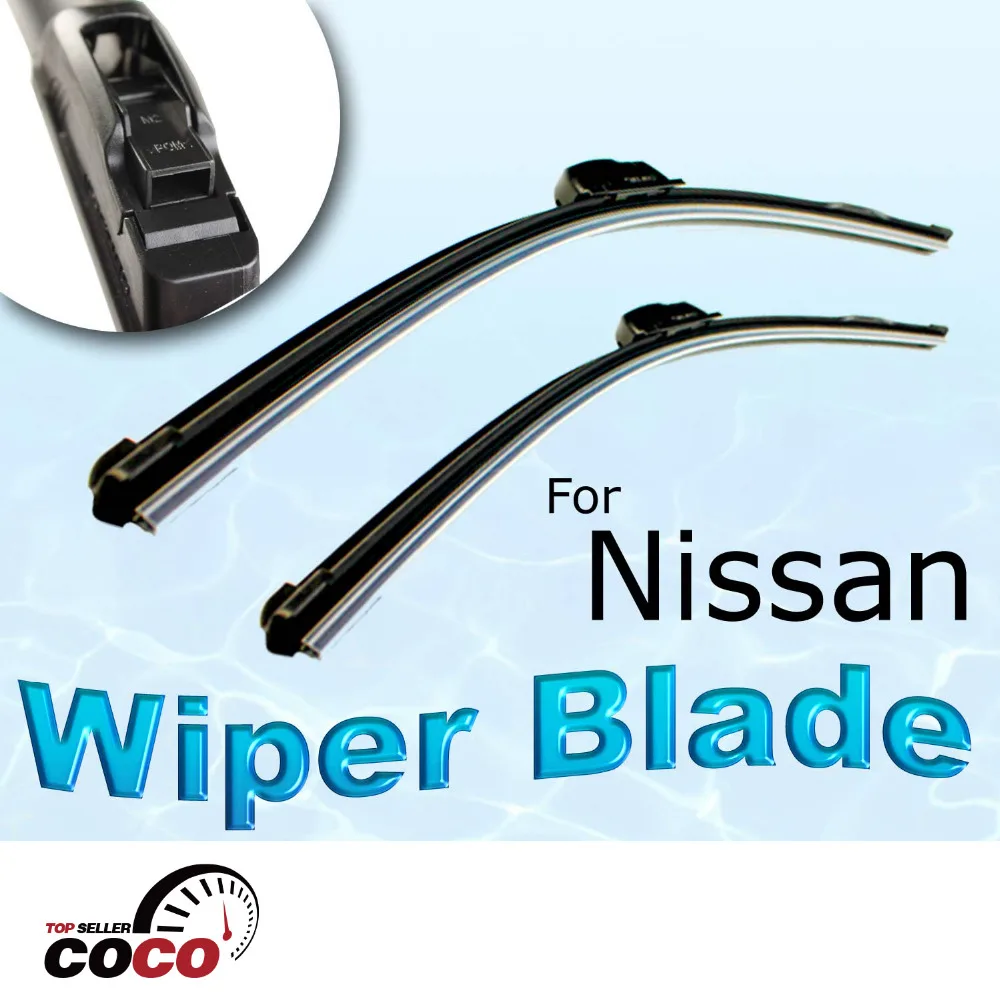 2PCS 14"+26" OEM AERO FRAMELESS WINDSHIELD WIPER BLADES WIPERS type wiper arms For NISSAN VERSA