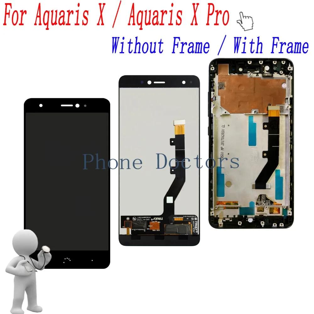 

5.2'' Full LCD DIsplay + Touch Screen Digitizer Assembly / With Frame For BQ Aquaris X / Aquaris X Pro ; New ;100% Tested