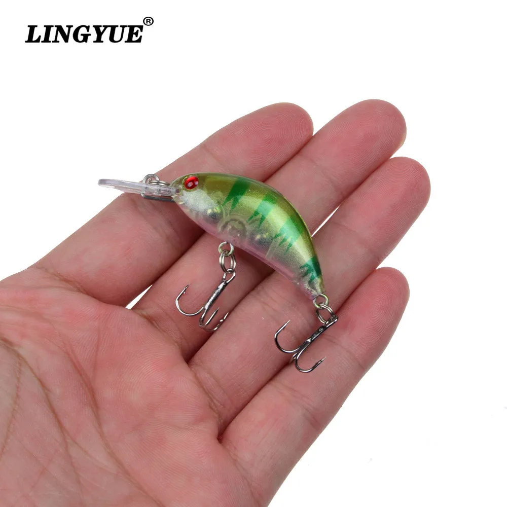 

LINGYUE New Arrival 1pcs Fishing Lures 5cm/4g Hard Baits Artificial 5 Colors Available Minnow Wobblers Fishing Tackle 6# Hooks