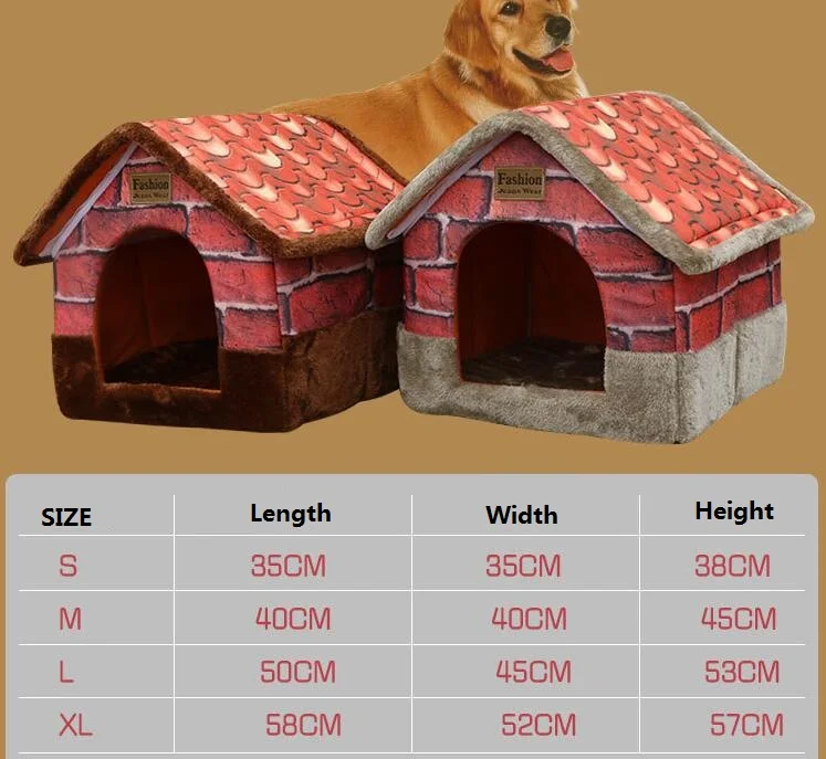 Зимняя Съемная кровать для кошек, собачий домик в ретро стиле, складной домик для домашних животных, собачьи кровати для маленьких и средних собак, размеры s, m, l, xl
