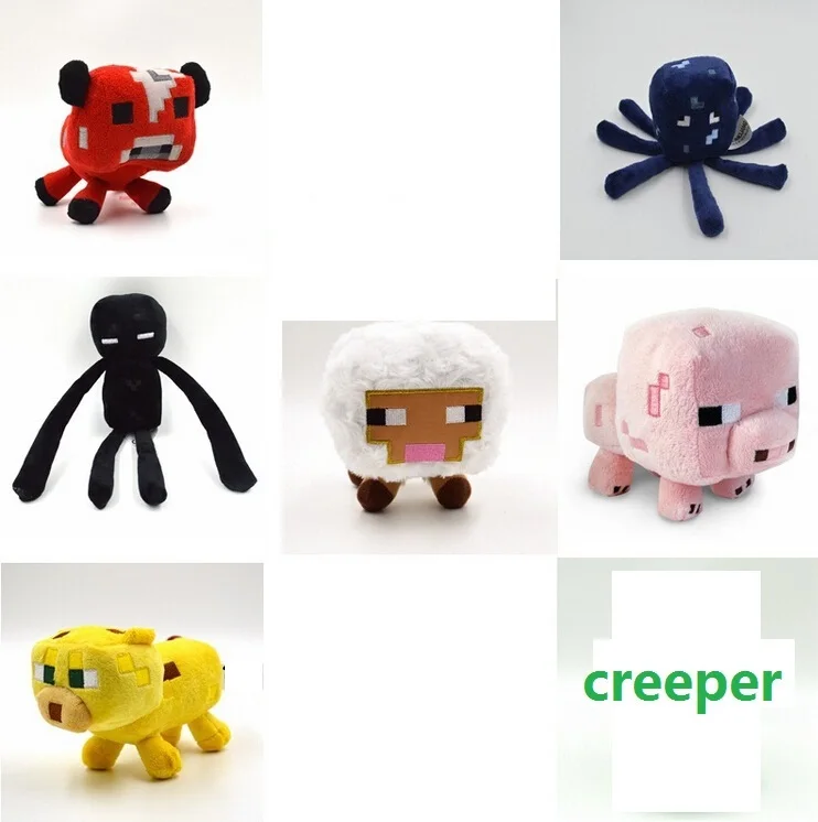 7pcs/lot Minecraft Plush Toys Minecraft Creeper JJ Enderman Squid Ocelot Mooshroom Pink Pig Plush Doll Toys brinquedos Gifts 7pcs/lot Minecraft Plush Toys Minecraft Creeper JJ Enderman Squid Ocelot Mooshroom Pink Pig Plush Doll Toys brinquedos Gifts