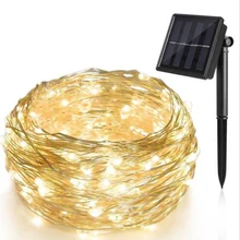 Сказочные светодиодный солнечные светодиодные гирлянды светодиодный светодиодные наружные солнечные лампы Праздник Вечеринка сад водостойкие солнечные огни День святого Валентина украшения