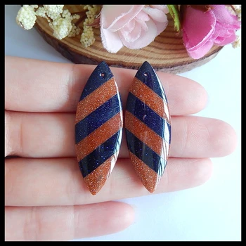 

Wholesale Red Cold Sand Sun Sitare,Blue Sand Sun Sitara Intarsia fashion women Earring Set,43x15x5mm,9g