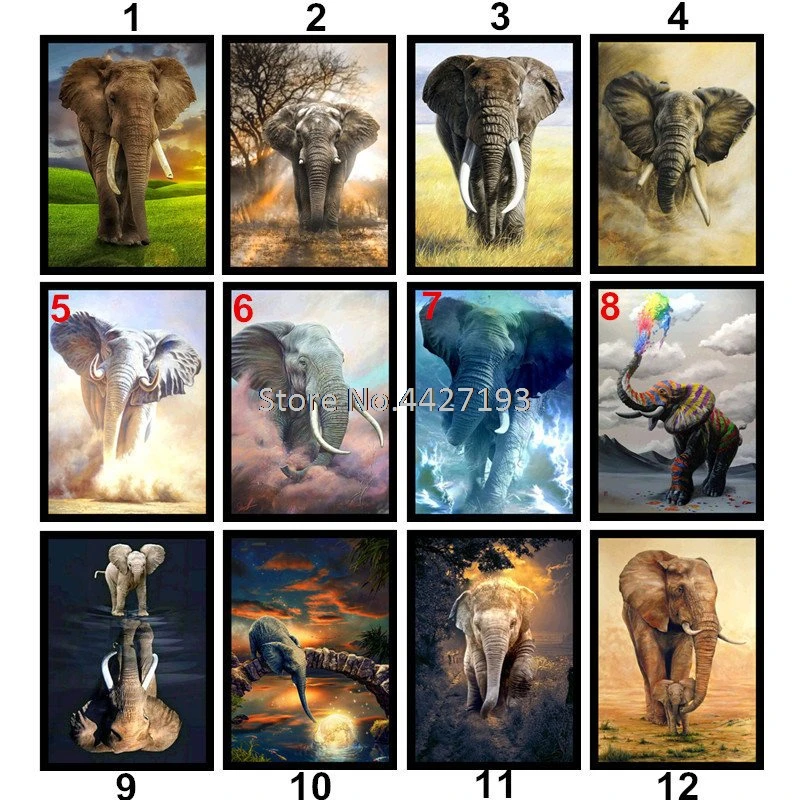 

DIY Diamond Painting Elephant Cross Stitch Mosaic diamond embroidery animal Pattern Full Resin Rhinestone Home decor Gift