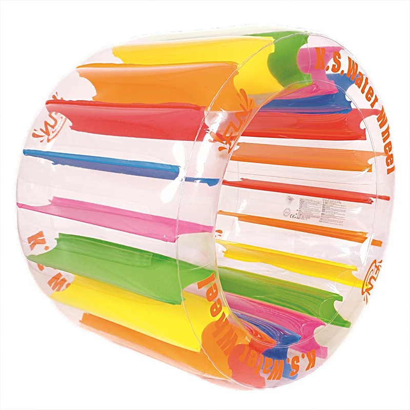 Roda de Água Brinquedos para Crianças a Água Brinca Bolas Coloridas Gigante Inflável Rolo Piscina Float Festa Praia Bola Água Diversão 100 cm 3 A água brinca bolas coloridas gigante 100