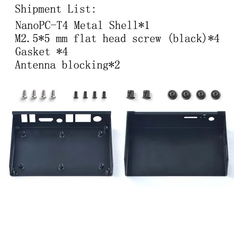 NanoPC-T4 Цельнометаллический корпус с двойной антенной отверстий, для установки антенны