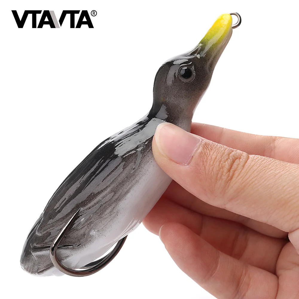 VTAVTA 10 سنتيمتر 20g بطة العائمة لينة إغراء شاد Wobblers سيليكون الصيد السحر دودة الاصطناعي الطعم بايك الصيد معالجة crankbait