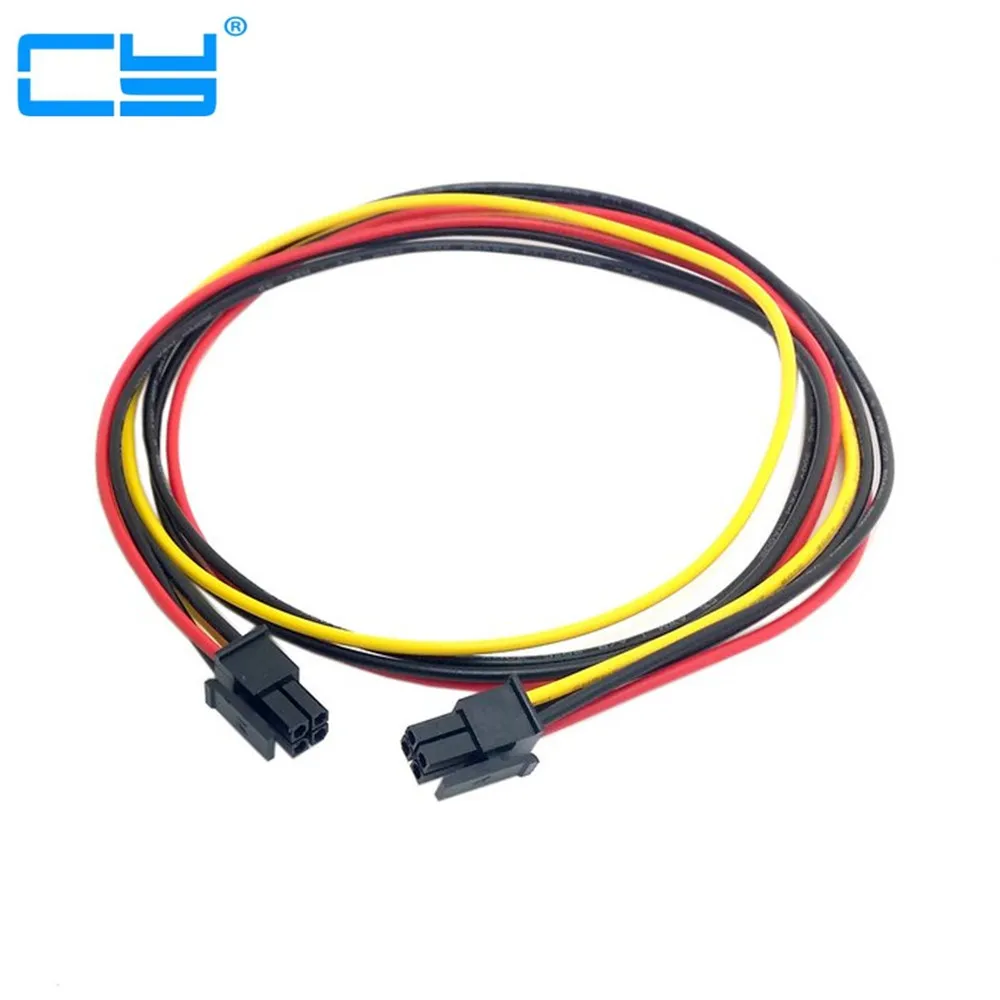 

10pcs/lote ATX Molex Micro Ajuste Conector 4Pin Macho para Macho Cabo de Alimentacao 60 cm