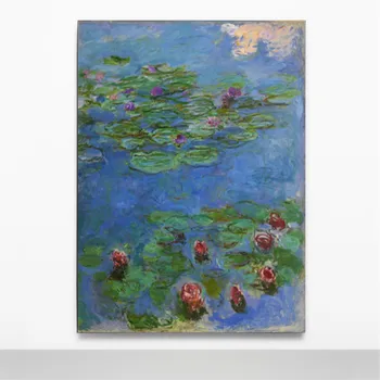 

Painting Canvas Printings Famous Oil Paintings Claude Monet Red Water-Lilies Abstract Wall Picture for Living Room Home Decor