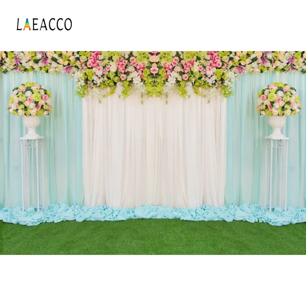 

Laeacco Wedding Backdrops Flowers Curtain Photography Backgrounds Party Bridal Photographic Backdrops For Photo Studio Decor