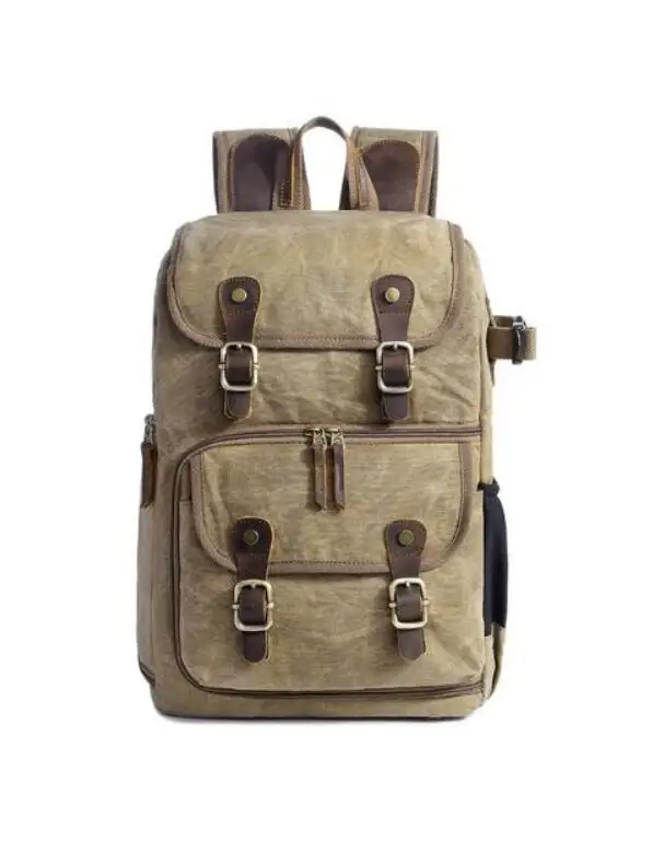 Батик холст фотографии сумка для камеры большой износостойкий Открытый водонепроницаемый фото рюкзак для Cannon/Nikon/sony DSLR SLR - Цвет: Khaki