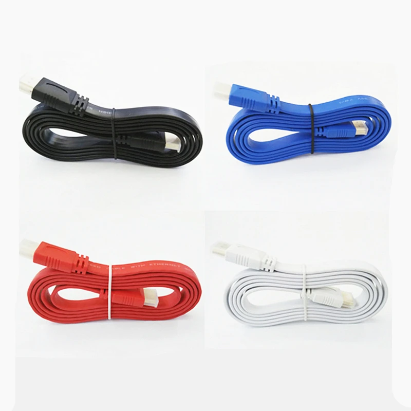 Rankman HDMI 1.4 Cable High Speed Colorful Flat Line Standard 3D 1080P Cable for TV Box PS4 Projector PC DVD 1.5/3/5m