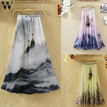 Женская юбка для женщин, летняя, элегантная, модная, высокая талия, с поясом, с принтом, эластичный пояс, Пляжная, новинка, юбка на каждый день,, M523