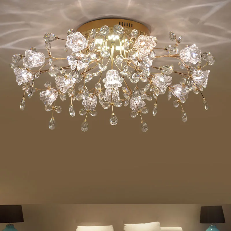 Потолочная люстра светодиодная кристаллическая 7/13/16|living room lights|room lightroom lighting design |