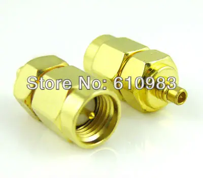

2 Pieces RF Connector Adapter SMA Male Plug to MMCX Plug Male Straight Goldplated Connector Adapter