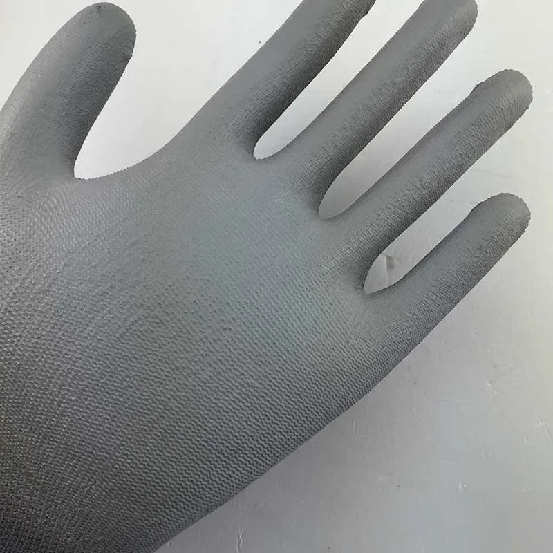 NMSAFETY Быстрая Оптом 120 пар легкость удобные серые полиэфирные рабочие перчатки дешевые ПУ рабочие защитные перчатки
