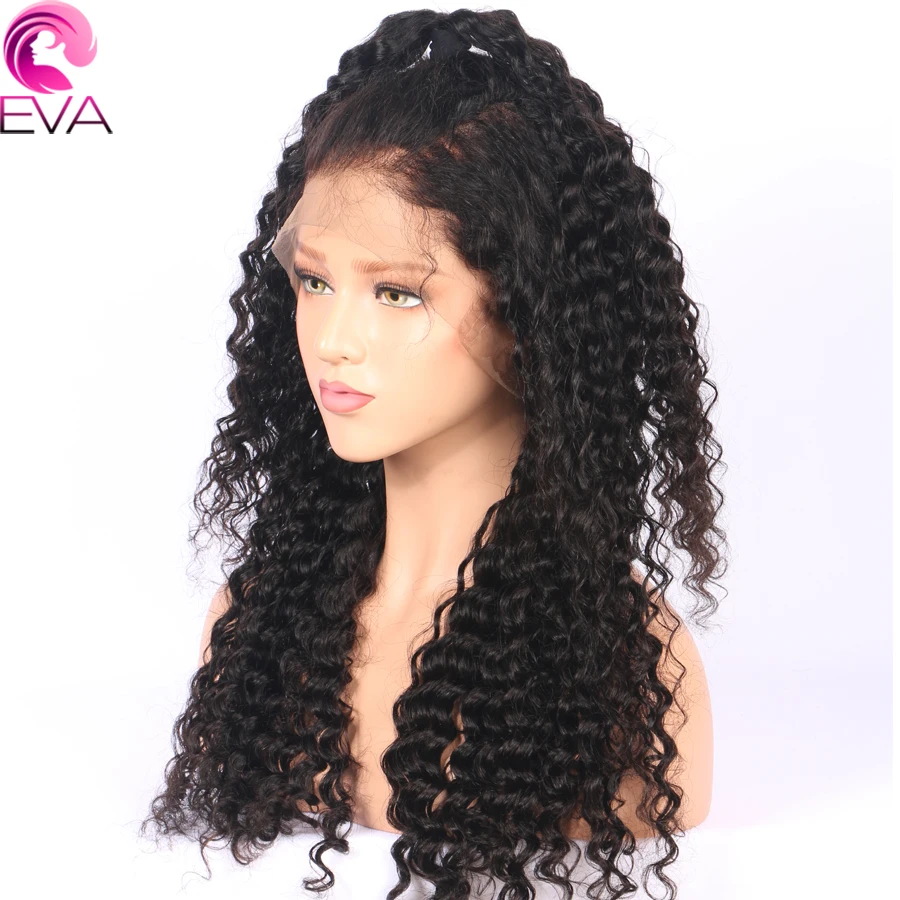 Волосы из ЭВА, кружевные передние человеческие волосы, парики, предварительно выщипанные волосы с волосами младенца, глубокий волнистый кружевной парик для черных женщин, бразильские волосы remy