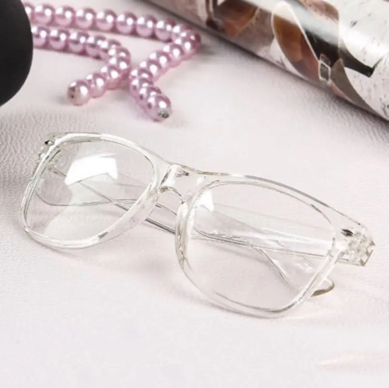 Mayitr 1pc Fashion Nerd Clear Glasses Clear Lens Geek Glasses 16 Colors Plain Mirror Plastic Full frame Eyeglasses Eyewear