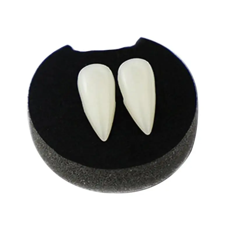 2 шт./компл. Косплэй зубных протезов зомби вампира, настоящая зубы Хэллоуин костюмы дьявола клыки вечерние реквизит страшно зуб - Цвет: 17mm