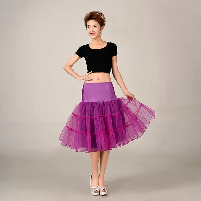 Purple Short Organza Petticoat Crinoline Vintage Wedding Bridal Purple Short Organza Petticoat Crinoline Vintage Wedding Bridal For Dresses Underskirt Rockabilly Tutu