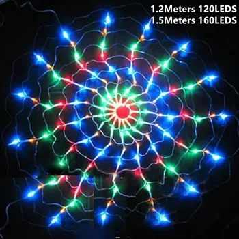 

1.2m 120Leds 8 modes Colorful Spider Web Led Fairy string Lights Festival Party
