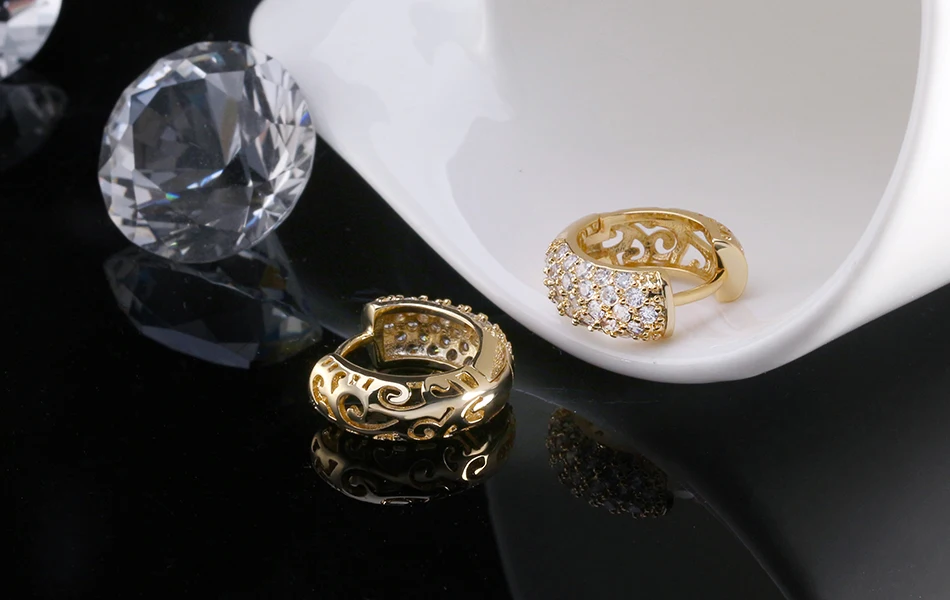 ORSA JEWELS роскошные маленькие круглые Австрийские прозрачные CZ серьги для женщин модные вечерние элегантные серьги-гвоздики ювелирные изделия OME22