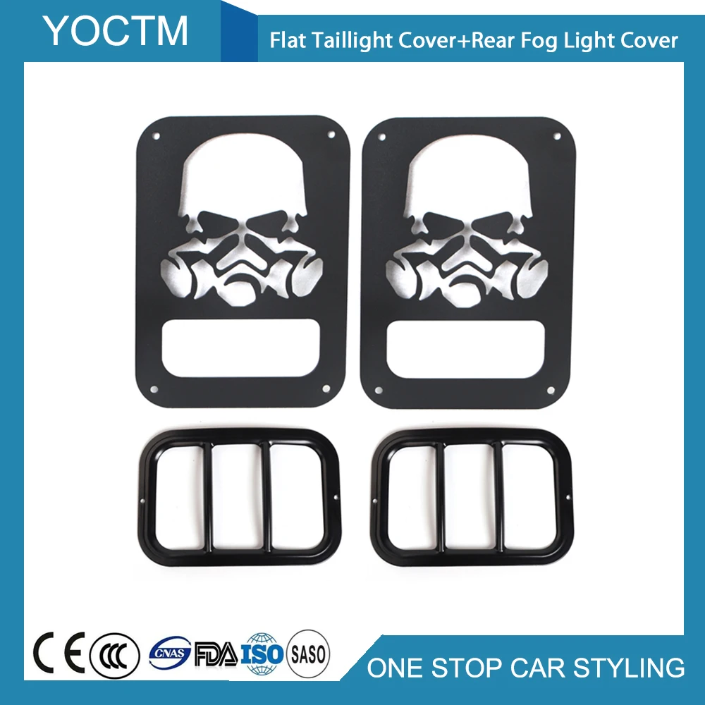 Car Exterior Accessories Black Metal Flat Taillight Cover + Rear Fog Light Cover Fits For Jeep Wrangler 2011-2018 Car Stying Car Exterior Accessories Black Metal Flat Taillight Cover + Rear Fog Light Cover Fits For Jeep Wrangler 2011-2018 Car Stying