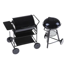 1:12 миниатюрная железная решетка для барбекю бак большого размера сад открытый бар ресторан металлический кукольный домик гриль для пикника 1 комплект