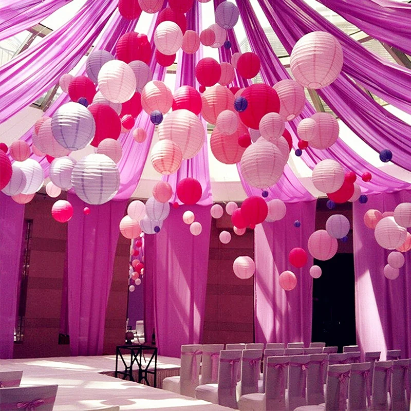 

1pc (10-15-20-25-30-40cm) Decorative Paper Ball Lanterns Chinese Paper Lantern for Christmas Wedding Birthday Party Decoration