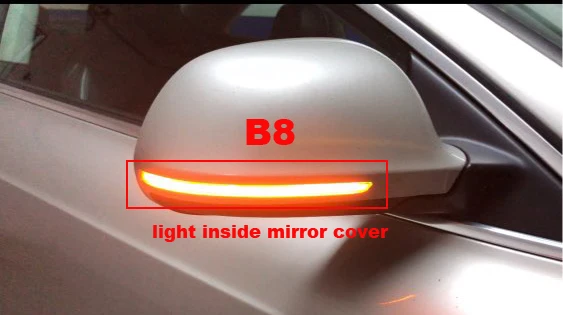 Динамический зеркало индикатор для Audi B8 B8.5 A4 A5 Q3 SQ3 A6 C6 4F A3 8P S4 S5 S6 боковое зеркало светодиодный поворотники течет - Испускаемый цвет: B8