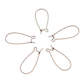 

50pcs Red Copper Color Ear Hooks Drop Earring Settings Posts Blank Earrings Clip Men Women DIY Ear Jewelry Accessories K0763