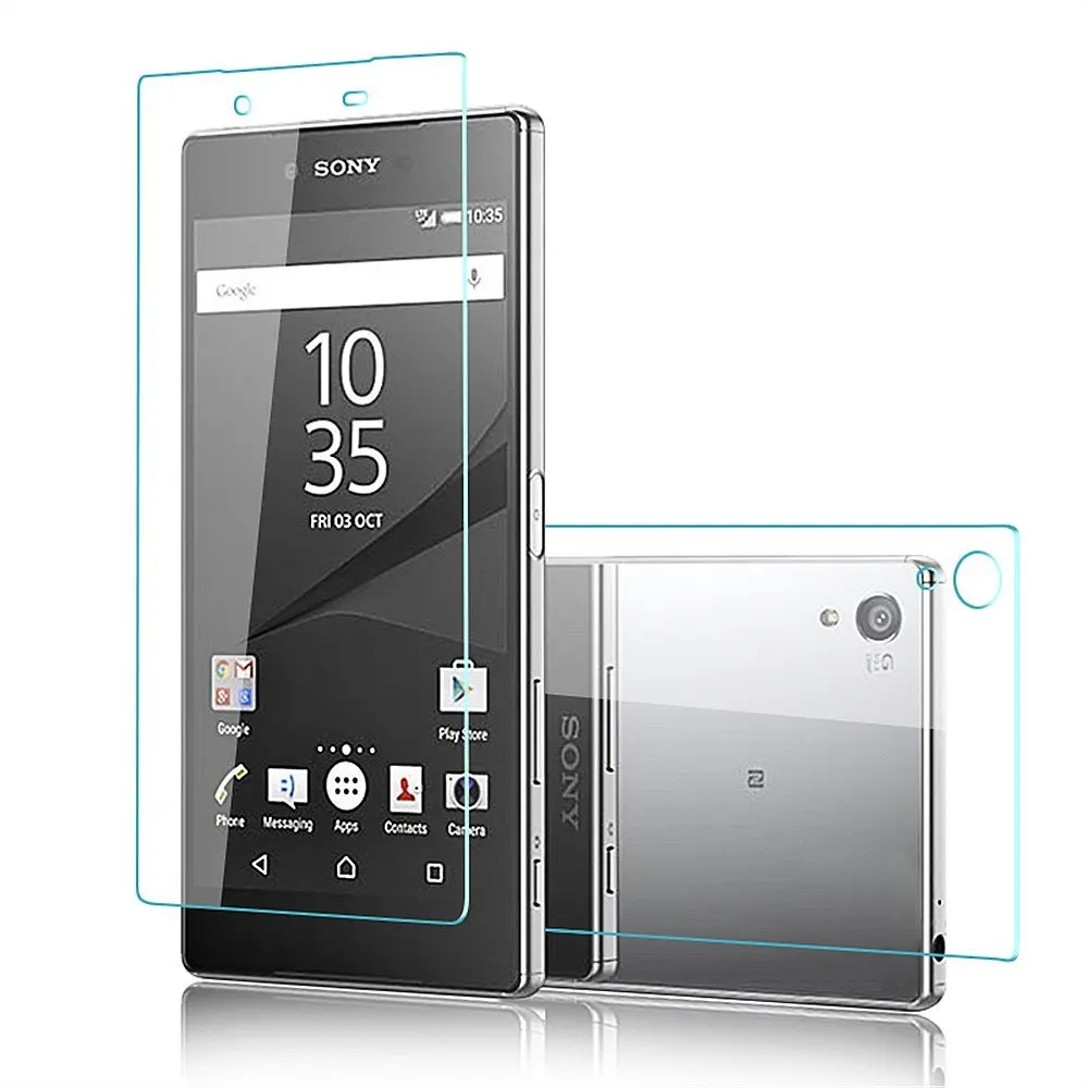 Переднее + заднее закаленное стекло 9H 0 26 мм для Sony Xperia Z Z1 Z2 Z3 Z4 Z5 Compact Premium M4 Aqua M5