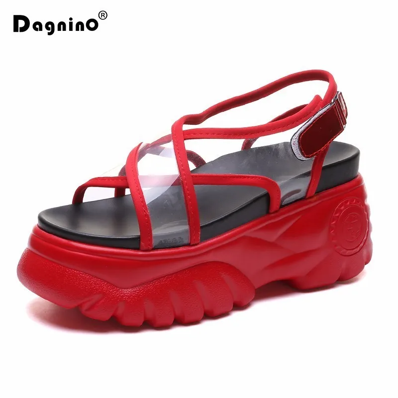 

Fashion Summer Women Sneakers Gladiator Sandals Keil Platform Shoes Woman Mrs 8,5 CM Keil Heels Thick Floor Beach Flip -flops
