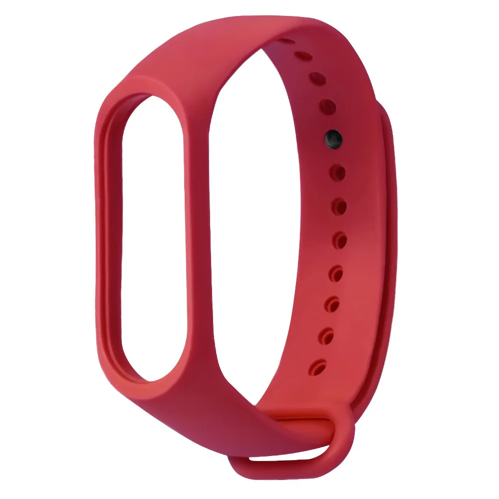 Спортивные Мягкие tермопластичный силикон замена Браслет ремешок на запястье для Xiao Mi Band 3 умный браслет умные часы с ремнем - Цвет: Red